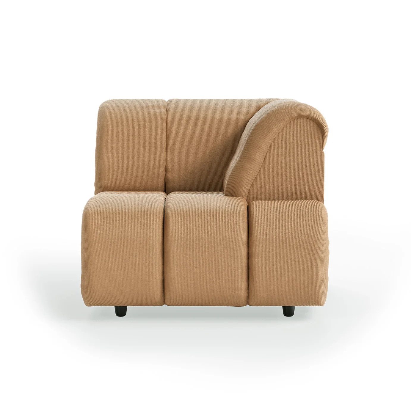 HKliving Wave Couch – Element rechte hohe Armlehne – Corduroy rib, Brown