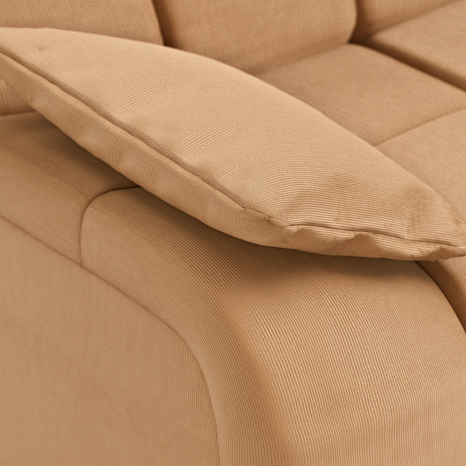 HKliving Wave Couch – Element linke niedrige Armlehne – Corduroy rib, Brown