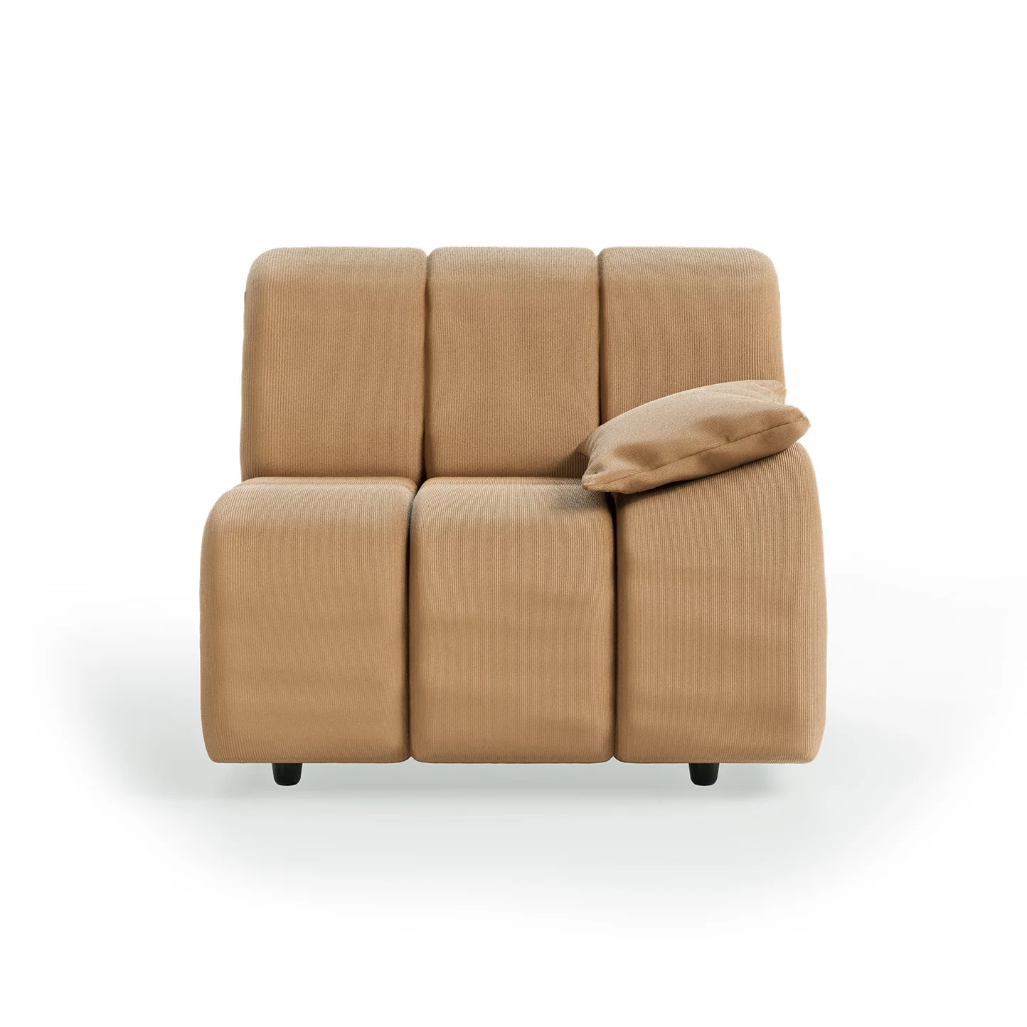 HKliving Wave Couch – Element rechte niedrige Armlehne – Corduroy rib, Brown