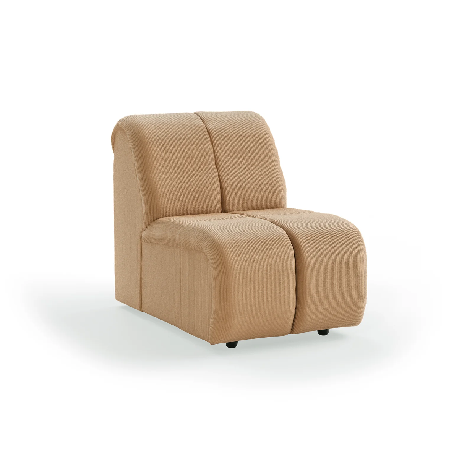 HKliving Wave Couch – Mittelelement Klein – Corduroy rib, Brown