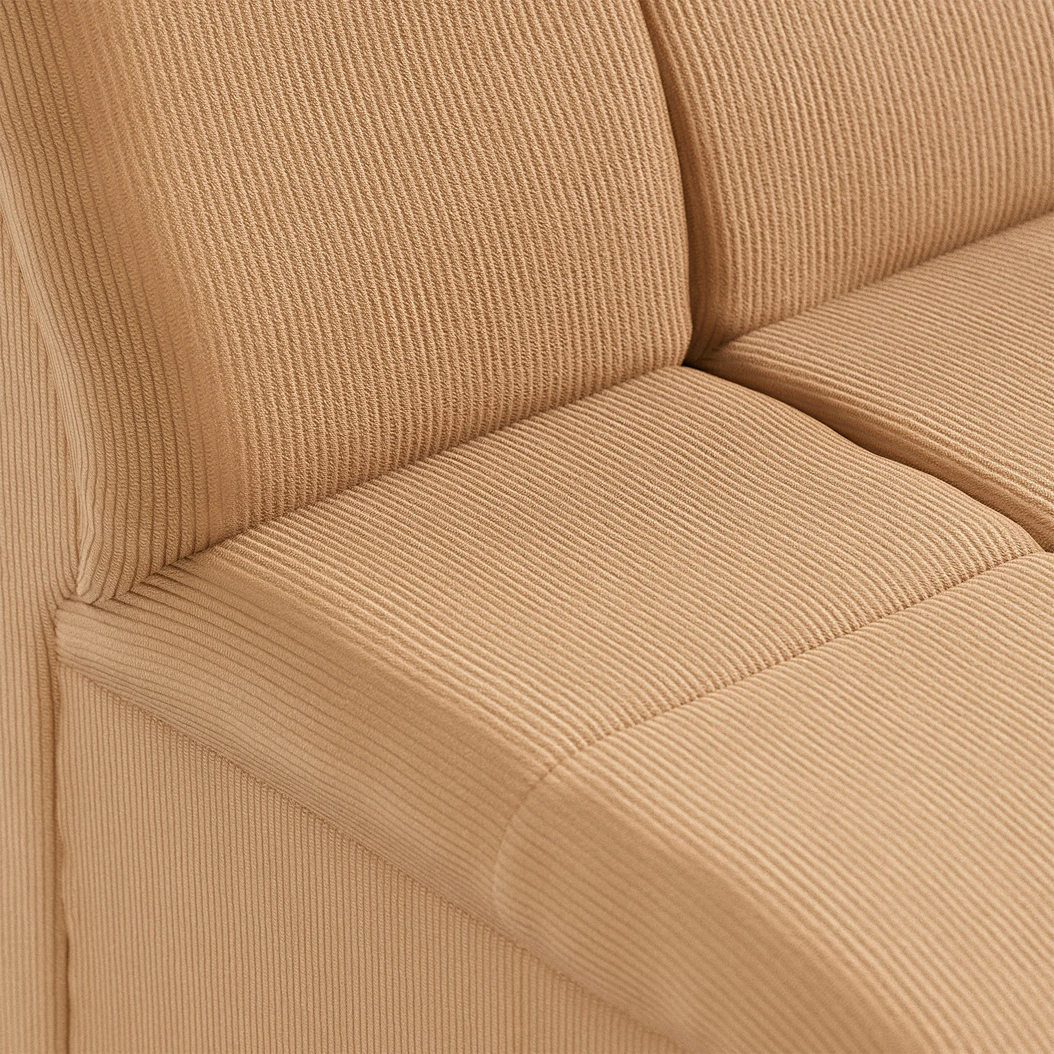 HKliving Wave Couch – Mittelelement Klein – Corduroy rib, Brown