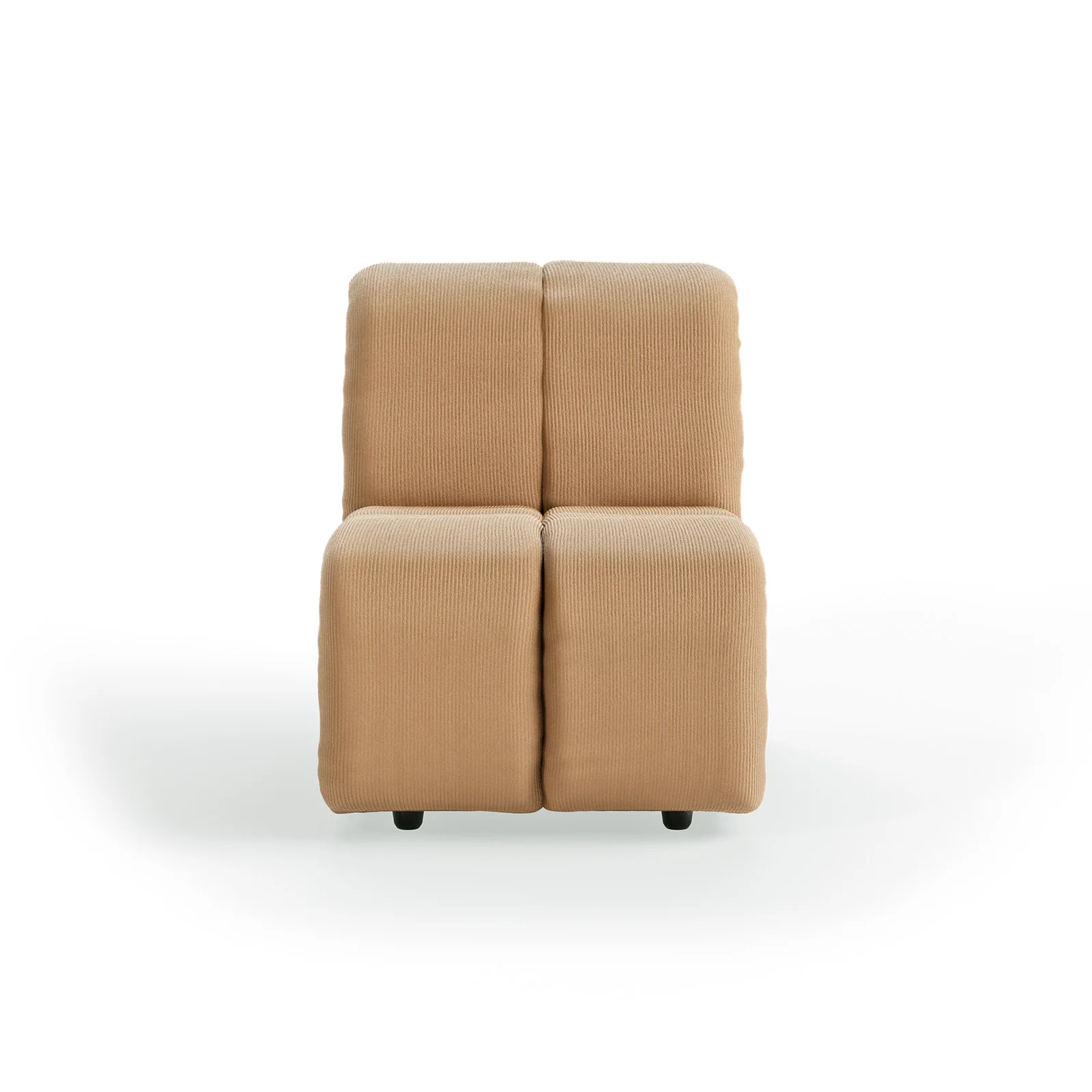 HKliving Wave Couch – Mittelelement Klein – Corduroy rib, Brown