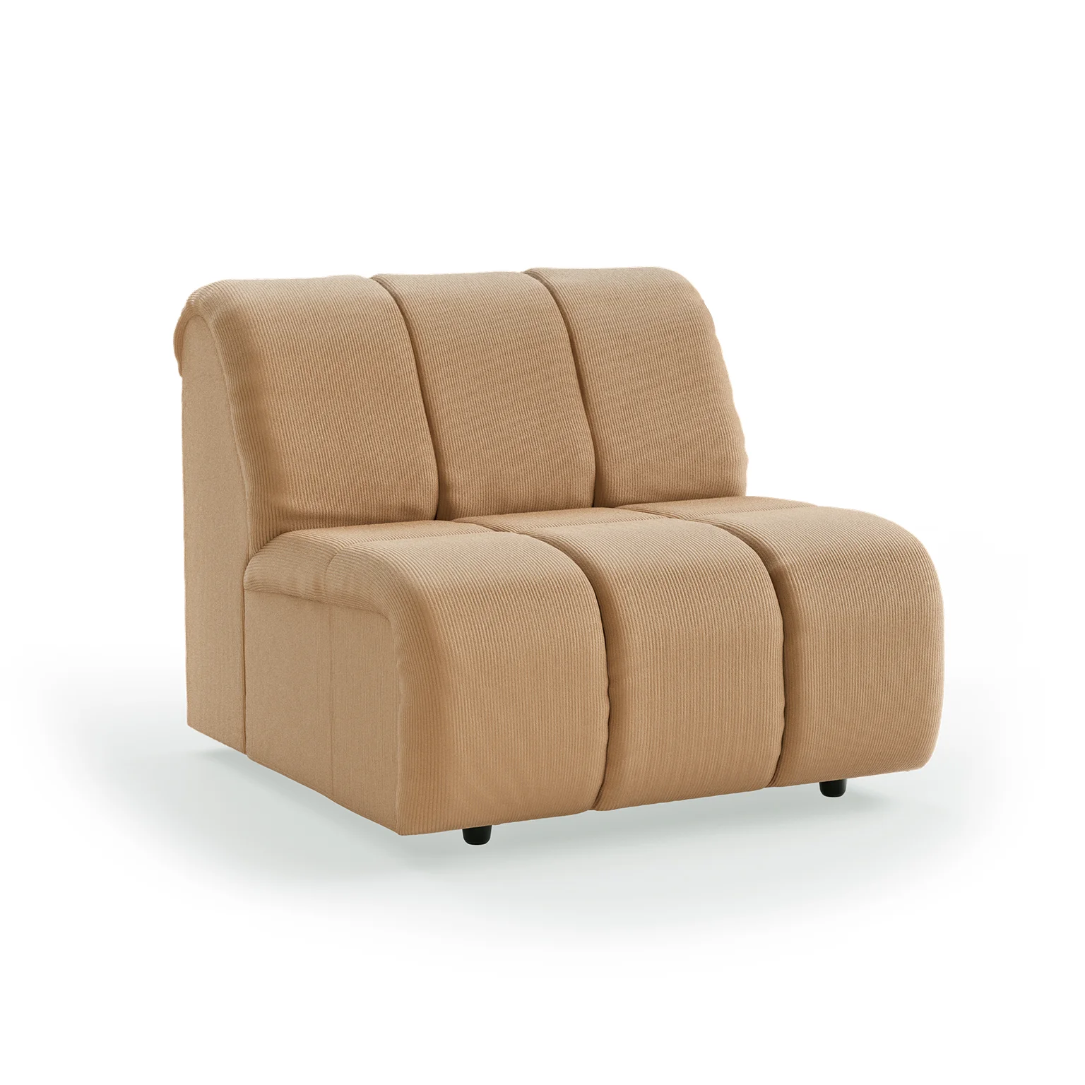 HKliving Wave Couch – Mittelelement – Corduroy rib, Brown