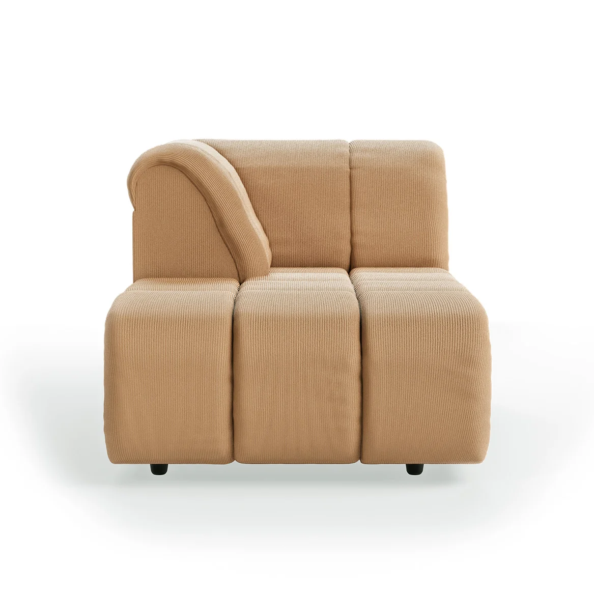 HKliving Wave Couch – Element Longchair links – Corduroy rib, Brown