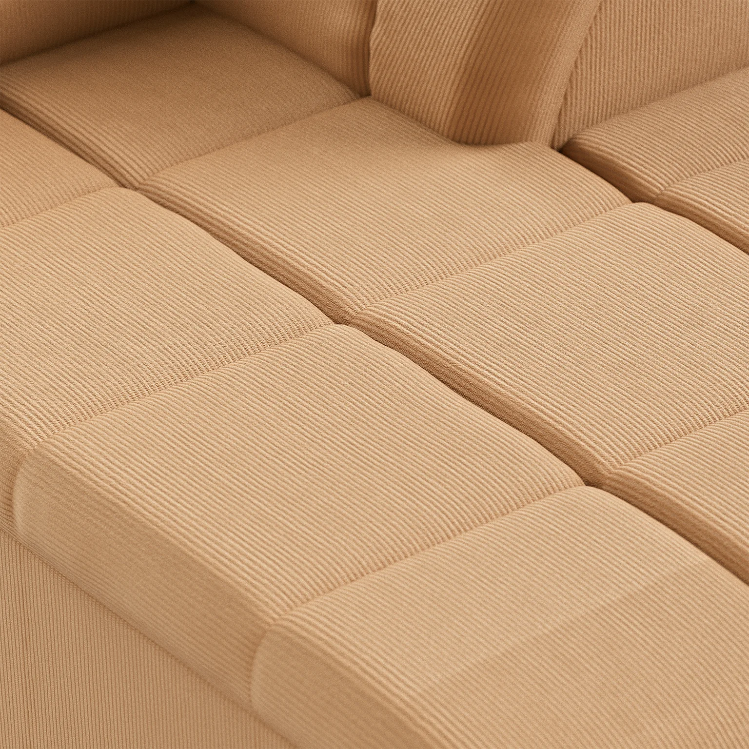 HKliving Wave Couch – Element Longchair rechts – Corduroy rib, Brown