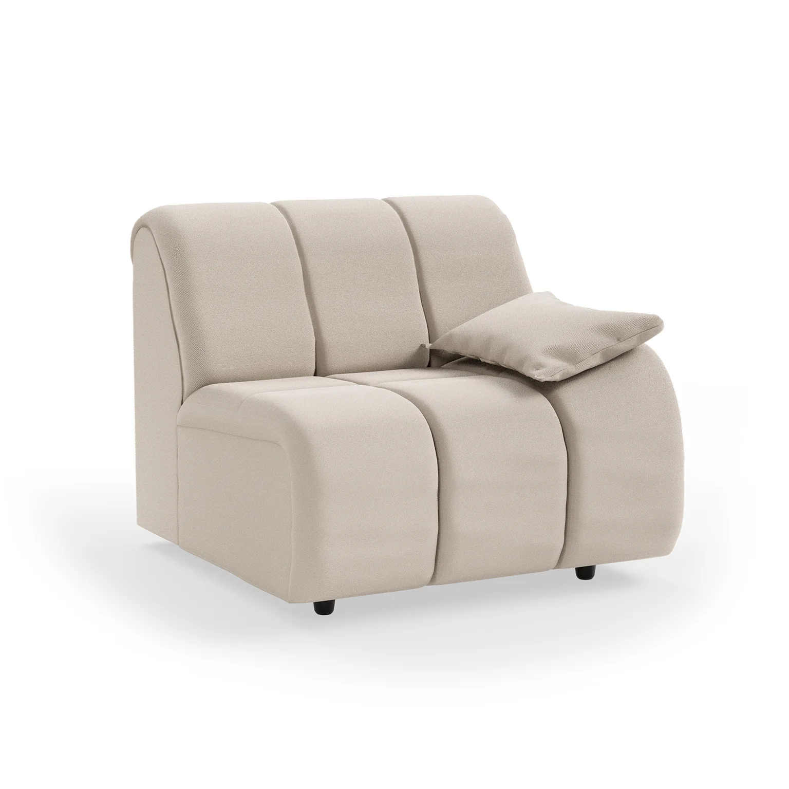 HKliving Wave Couch – Element rechte niedrige Armlehne