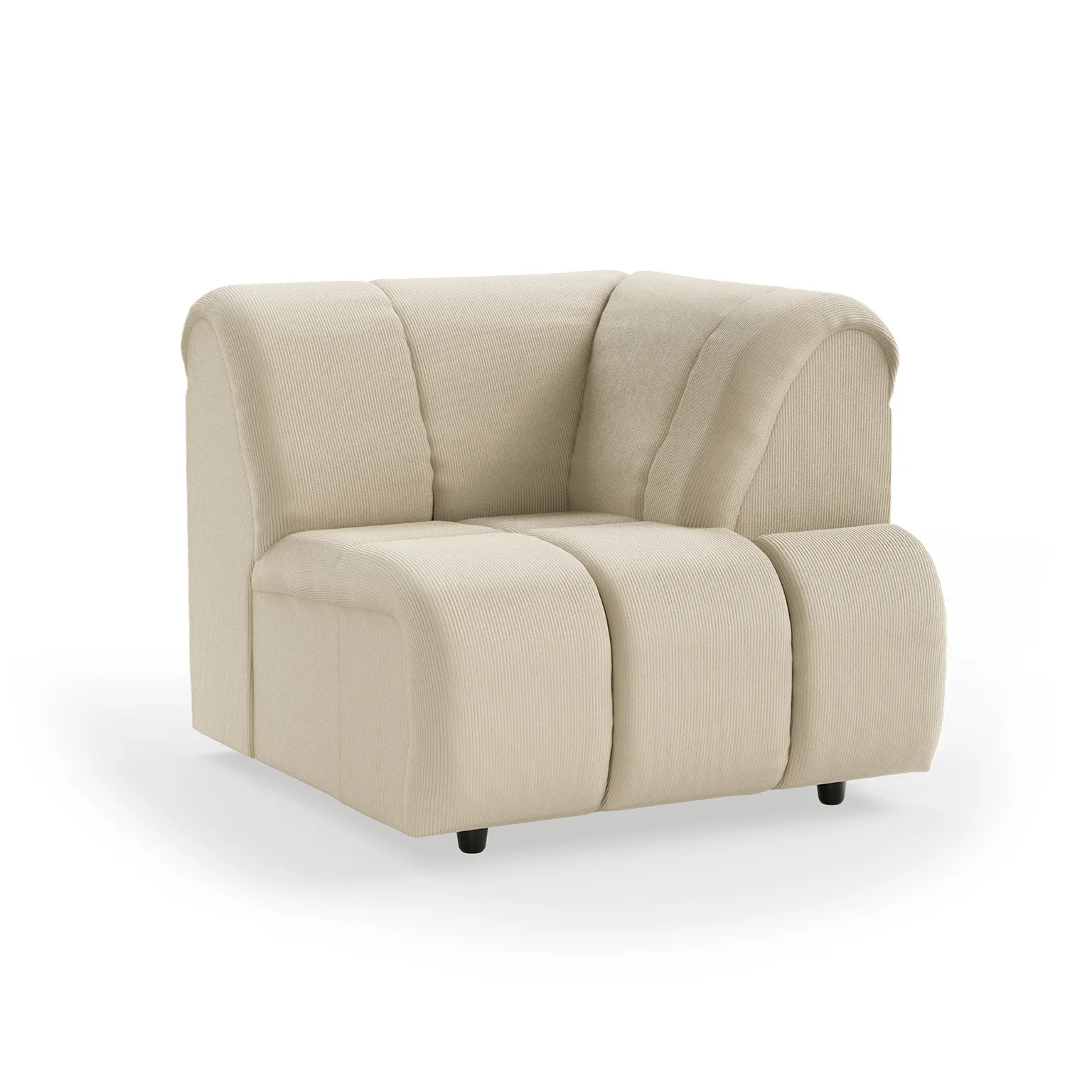 HKliving Wave Couch – Element rechte hohe Armlehne
