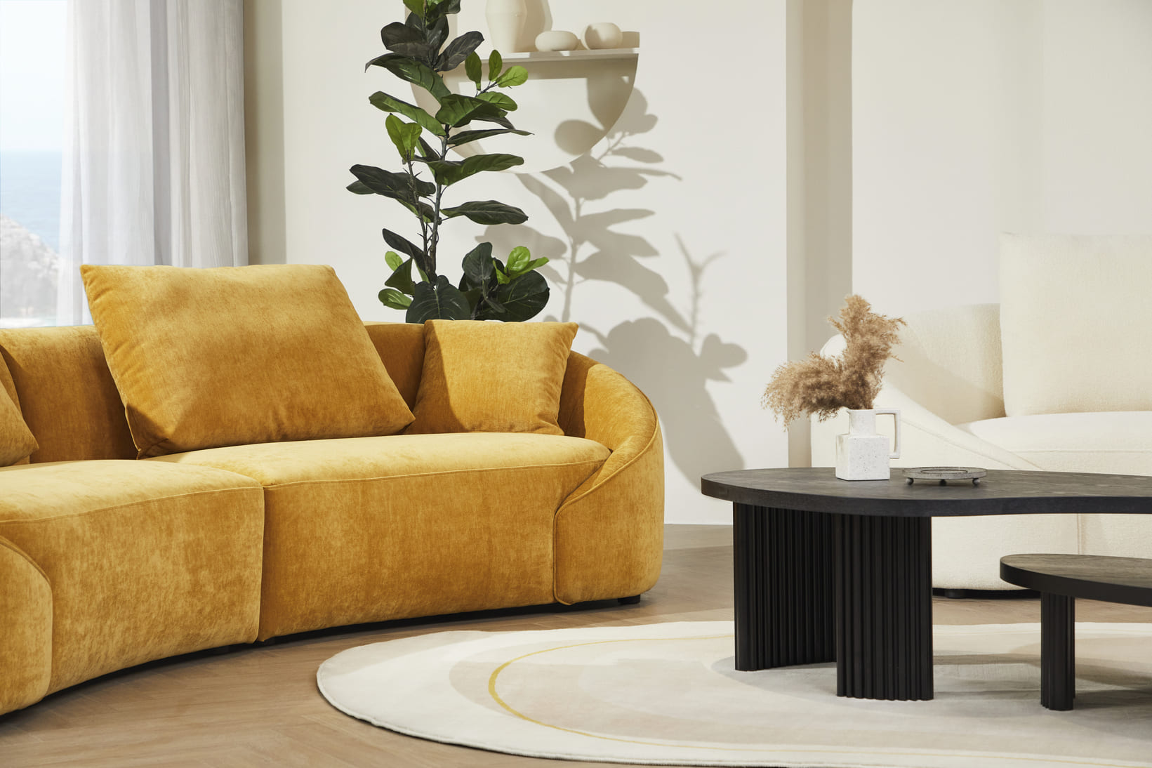 Sitzdesign Kollektion / 4-Sitzer Sofa ALBA in Boucle Stoff