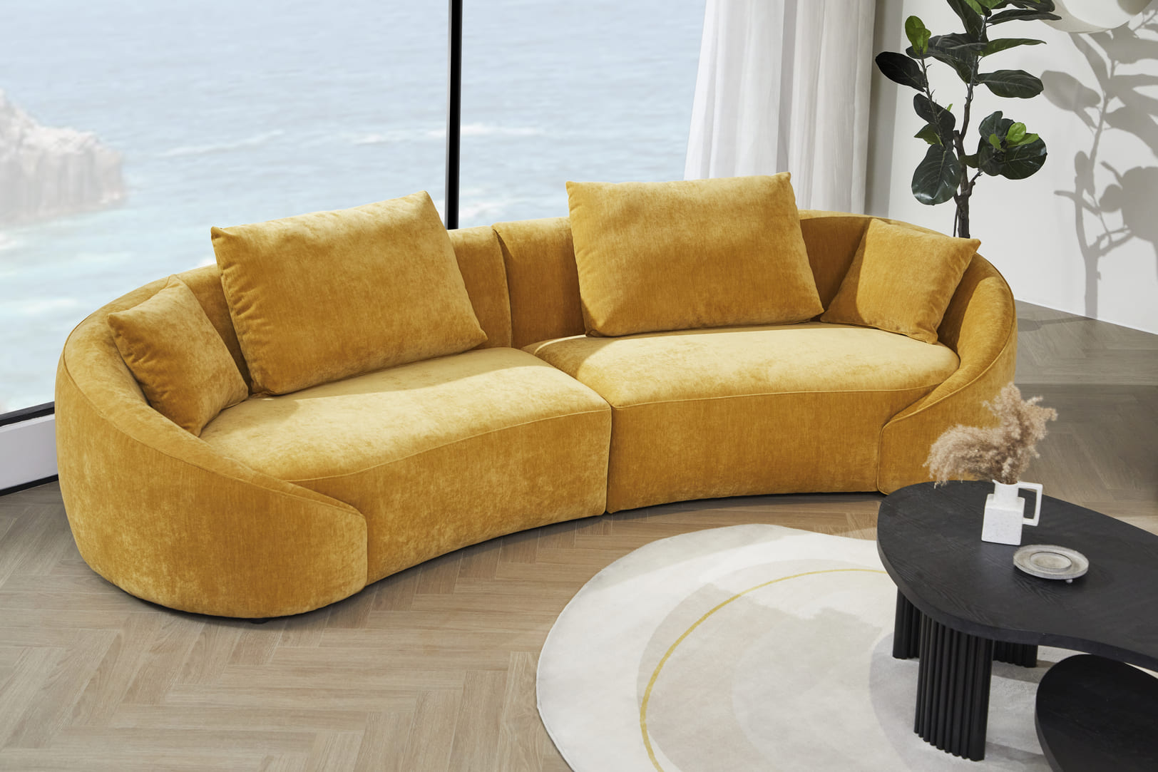 Sitzdesign Kollektion / 4-Sitzer Sofa ALBA in Boucle Stoff