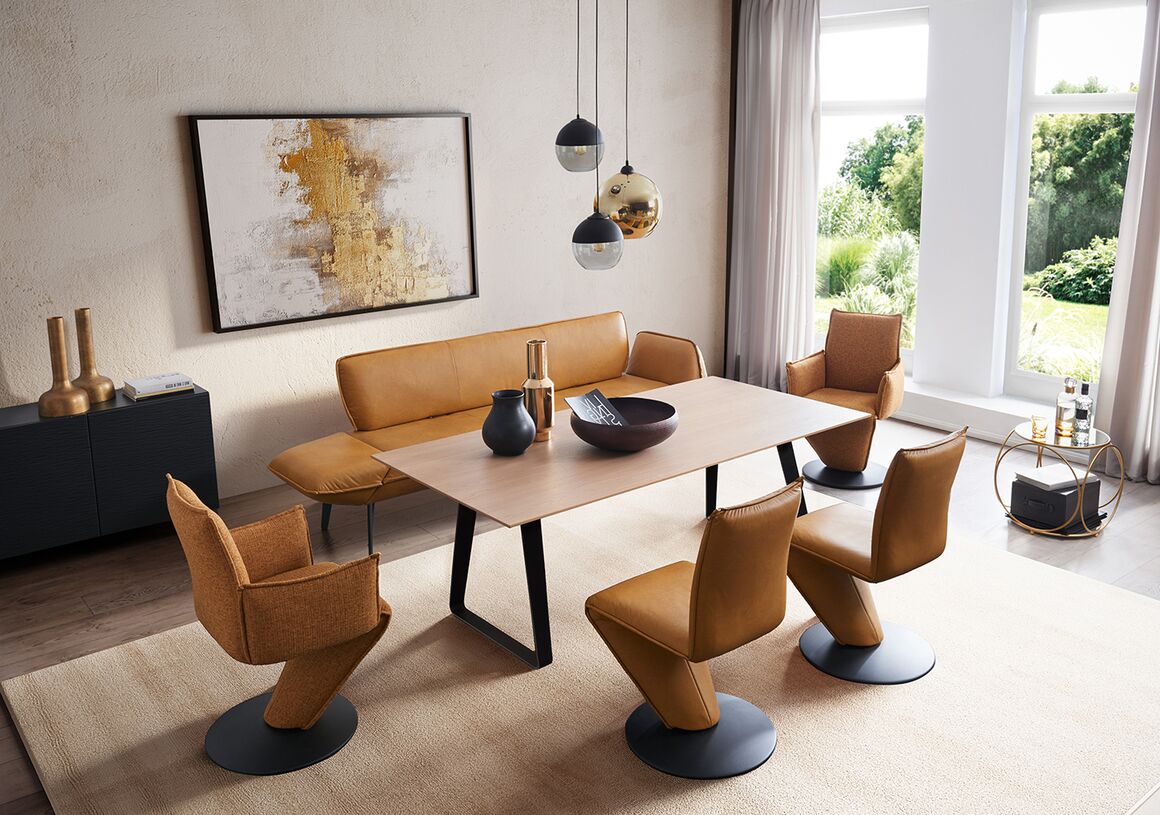 K+W 4602 Drive Solobank JH mit Drehbeschlag 218-263cm  in Leder Cloud kurkuma – Ansicht 2