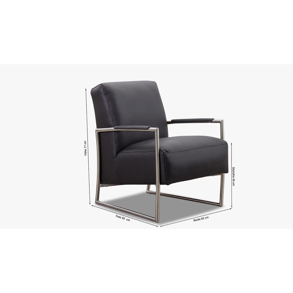 K+W Sessel 7400 exklusiv in Leder Bronco braun – Ansicht 6