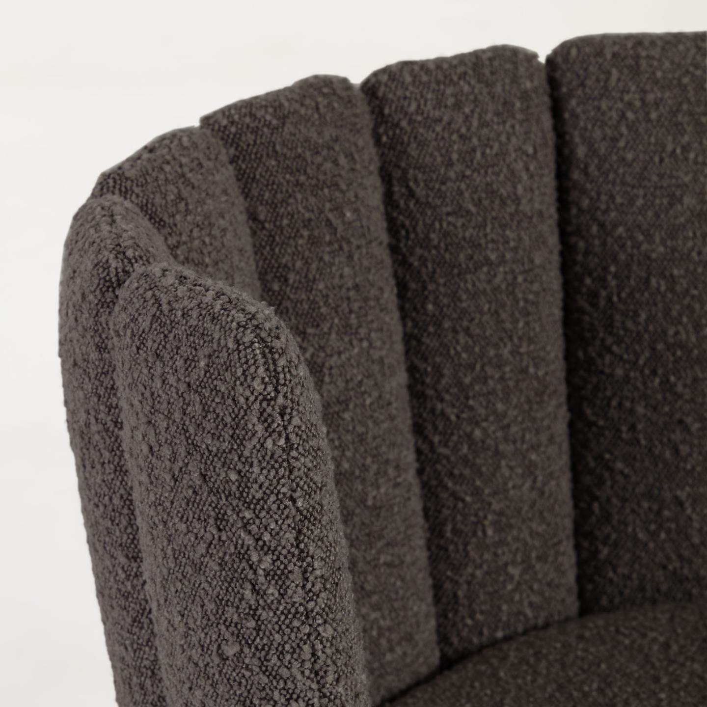 Aniela 2er Stuhl Set in Boucle Stoff schwarz – Ansicht 6