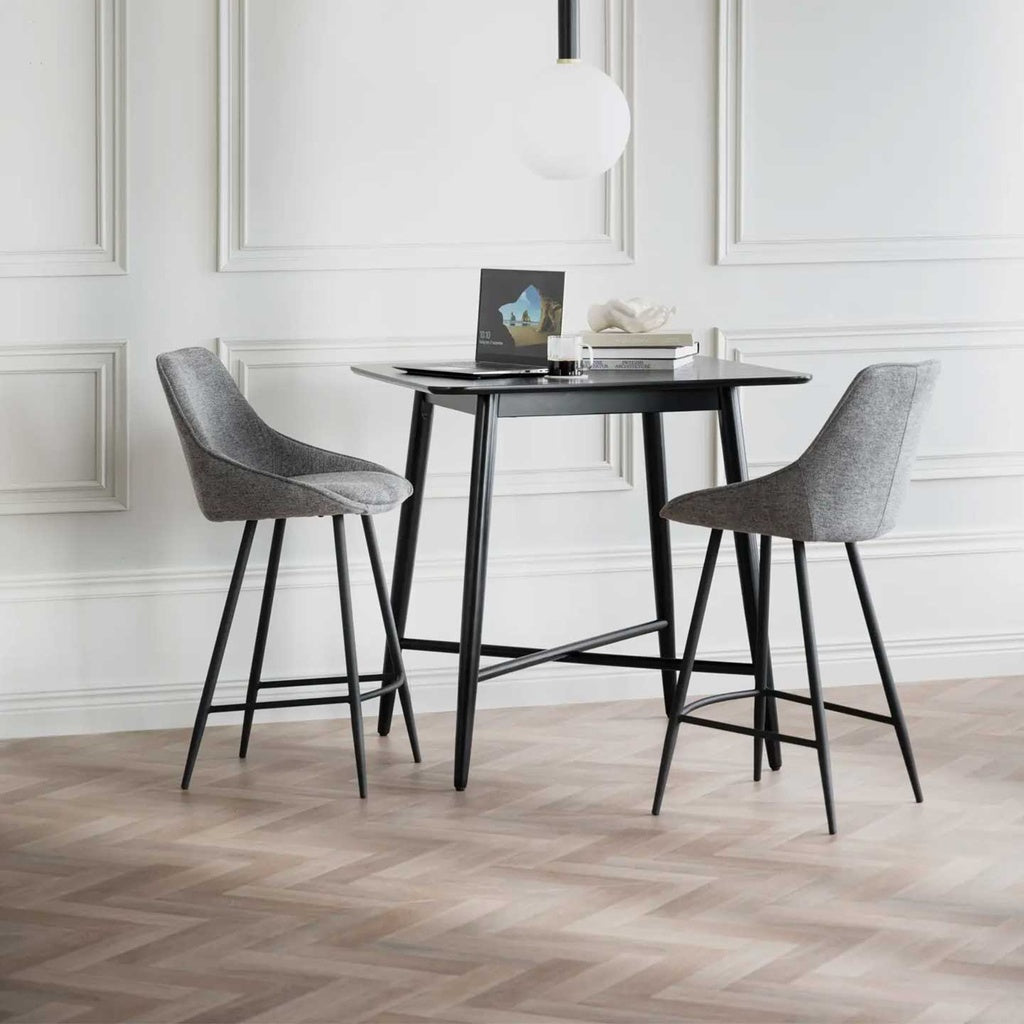 Barstuhl Sierra 2er Set in Stoff grau