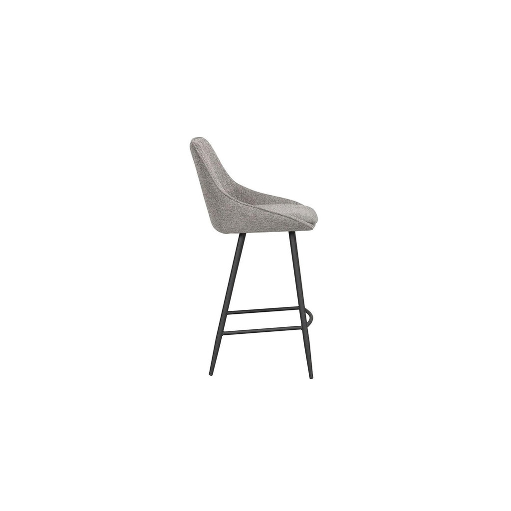 Barstuhl Sierra 2er Set in Stoff grau