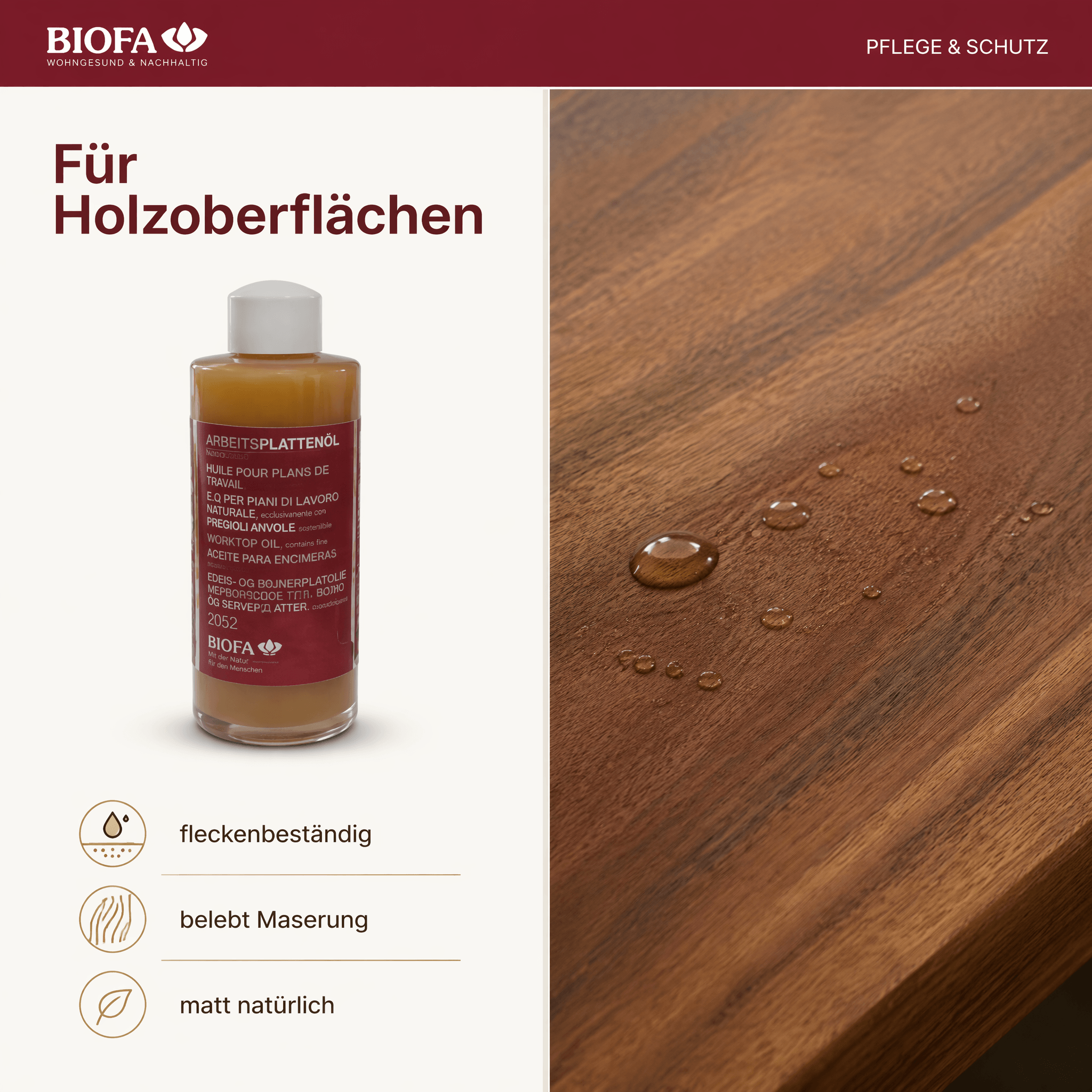 Biofa Pflege- und Reparatur-Set für naturgeölte Massivholz-Oberflächen