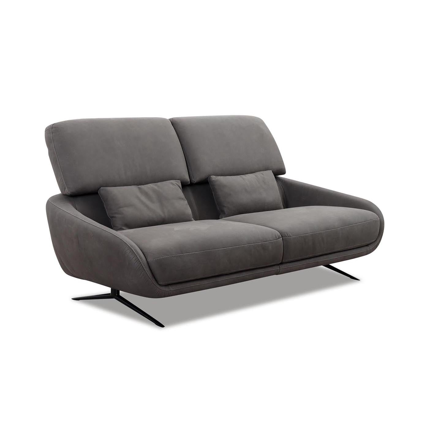 Cali Italia Regal_E Sofa in Leder Nouveau slate grey