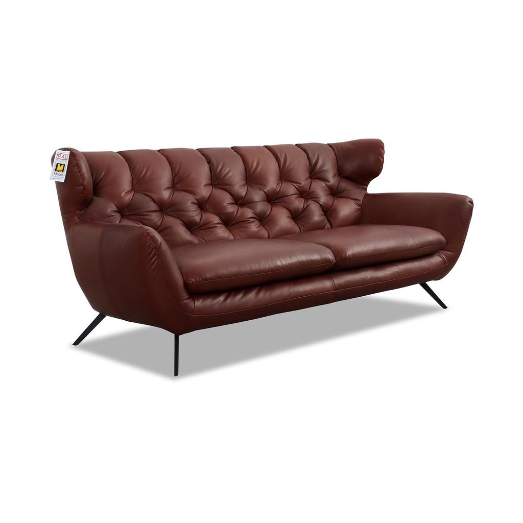 Candy - Sixty Sofa 3 Sitzer 3002 in Anilin Leder Natur braun – Ansicht 2