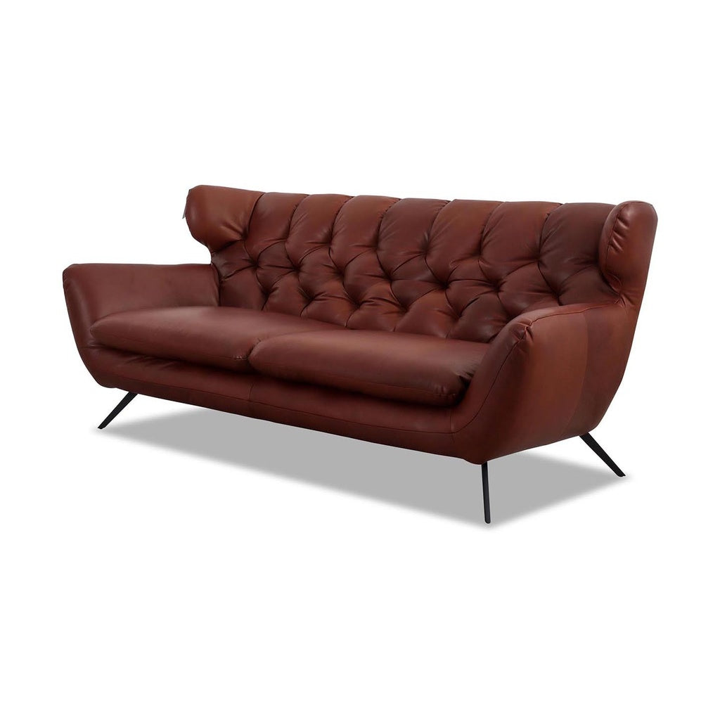 Candy - Sixty Sofa 3 Sitzer 3002 in Anilin Leder Natur braun – Ansicht 3