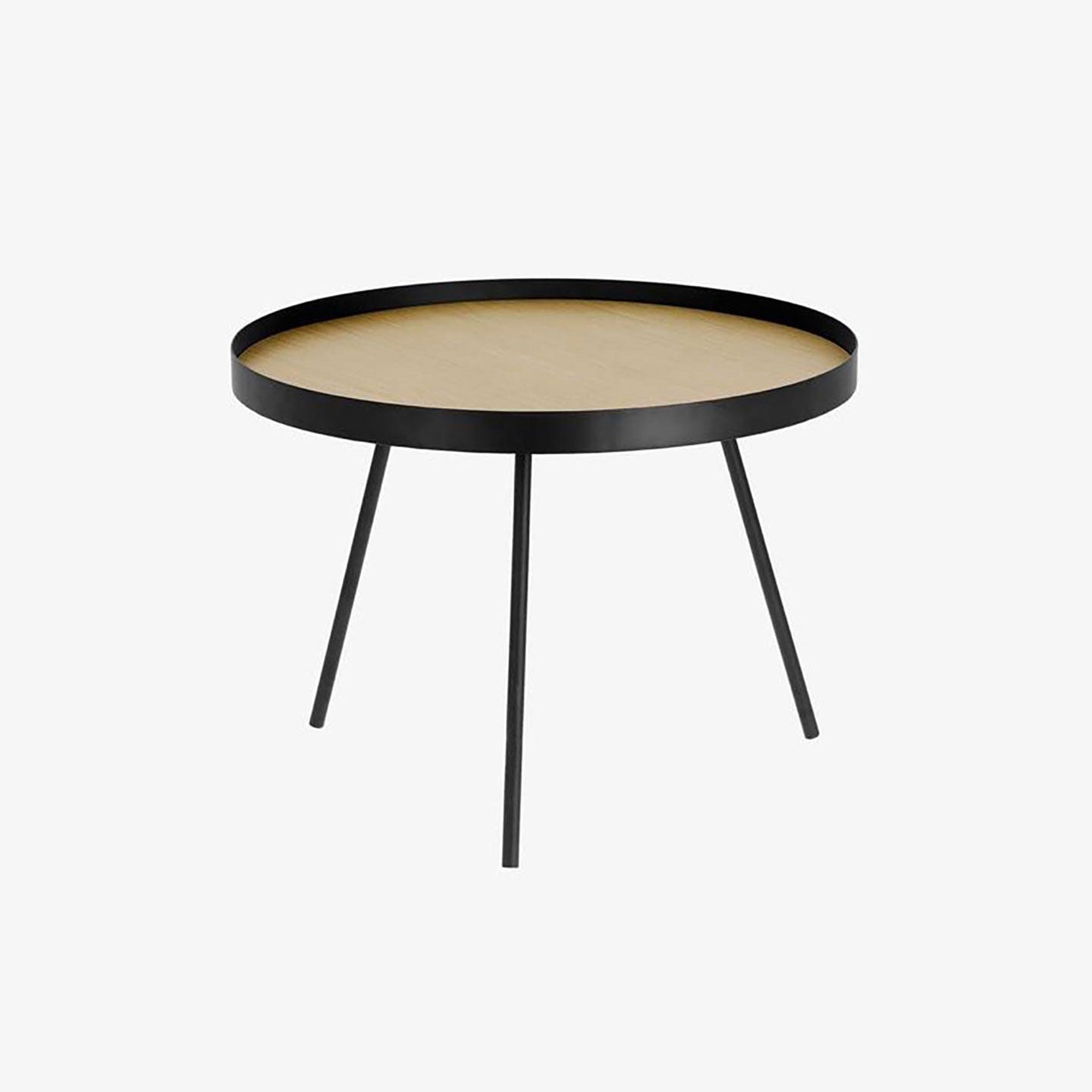 Couchtisch NENET Farbe Eiche und Stahl mit schwarzem Finish