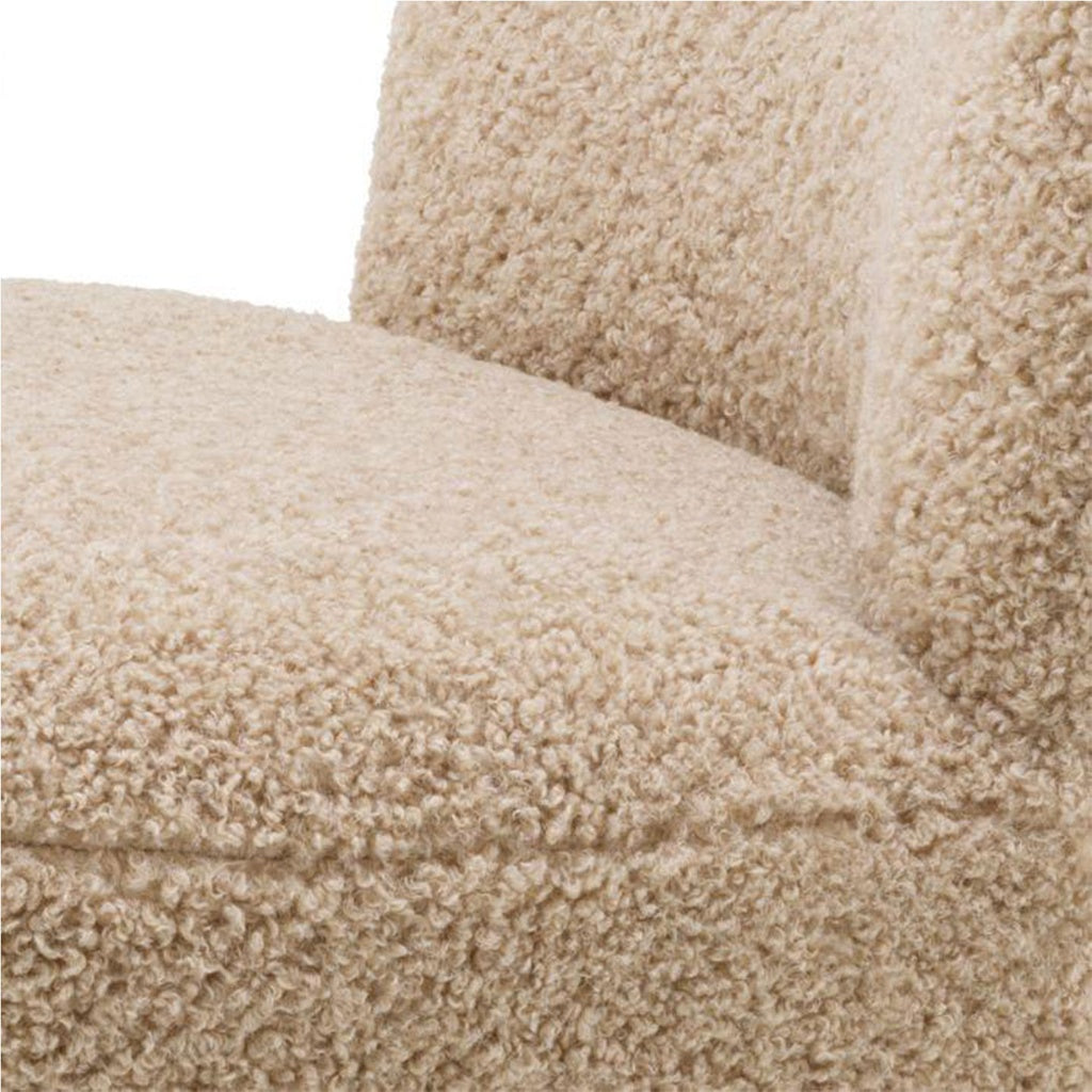 Drehsessel Doria in Teddystoff canberra sand – Ansicht 5