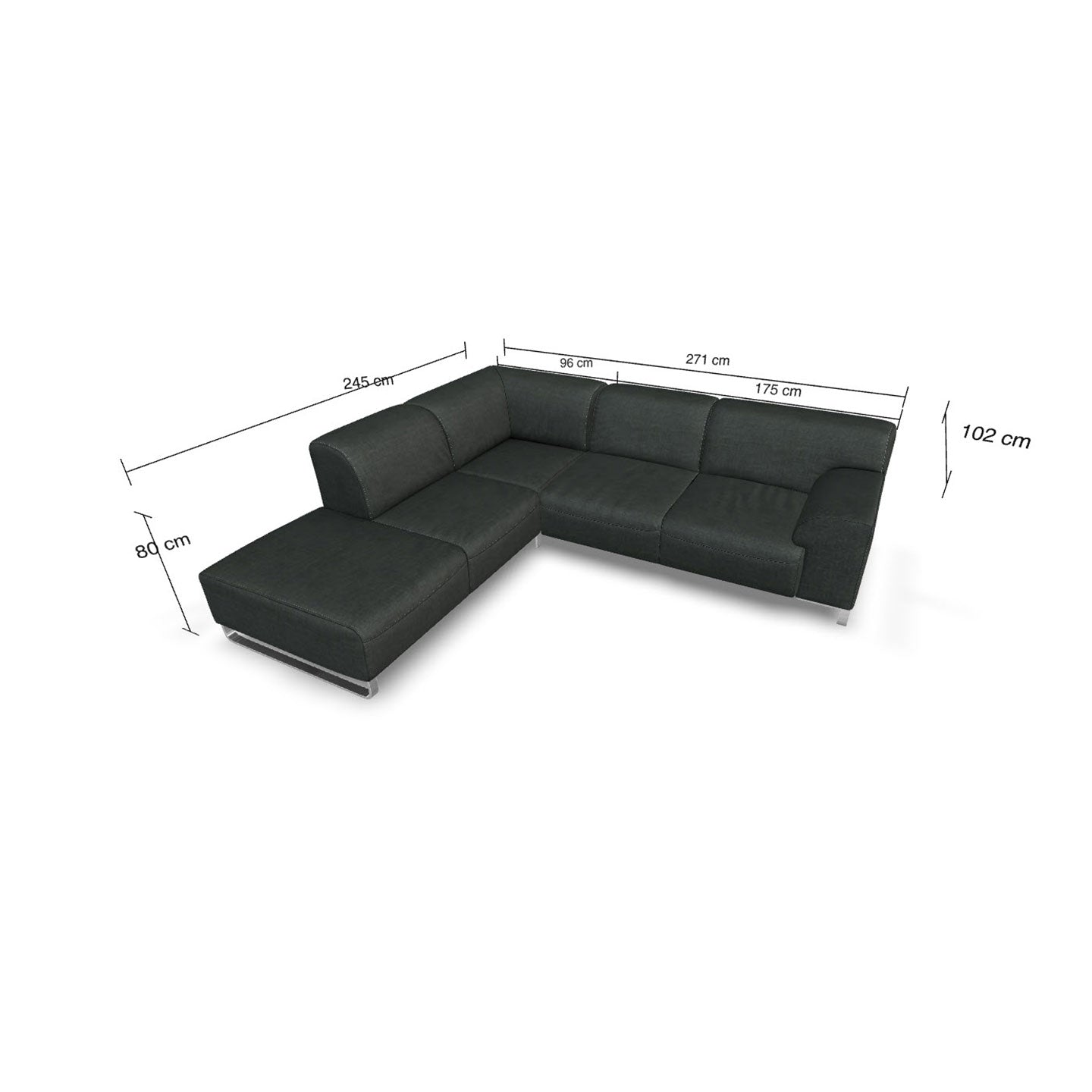 Willi Schillig Ecksofa 20550 ALESSIIO in Stoff C19 anthrazit – Ansicht 8