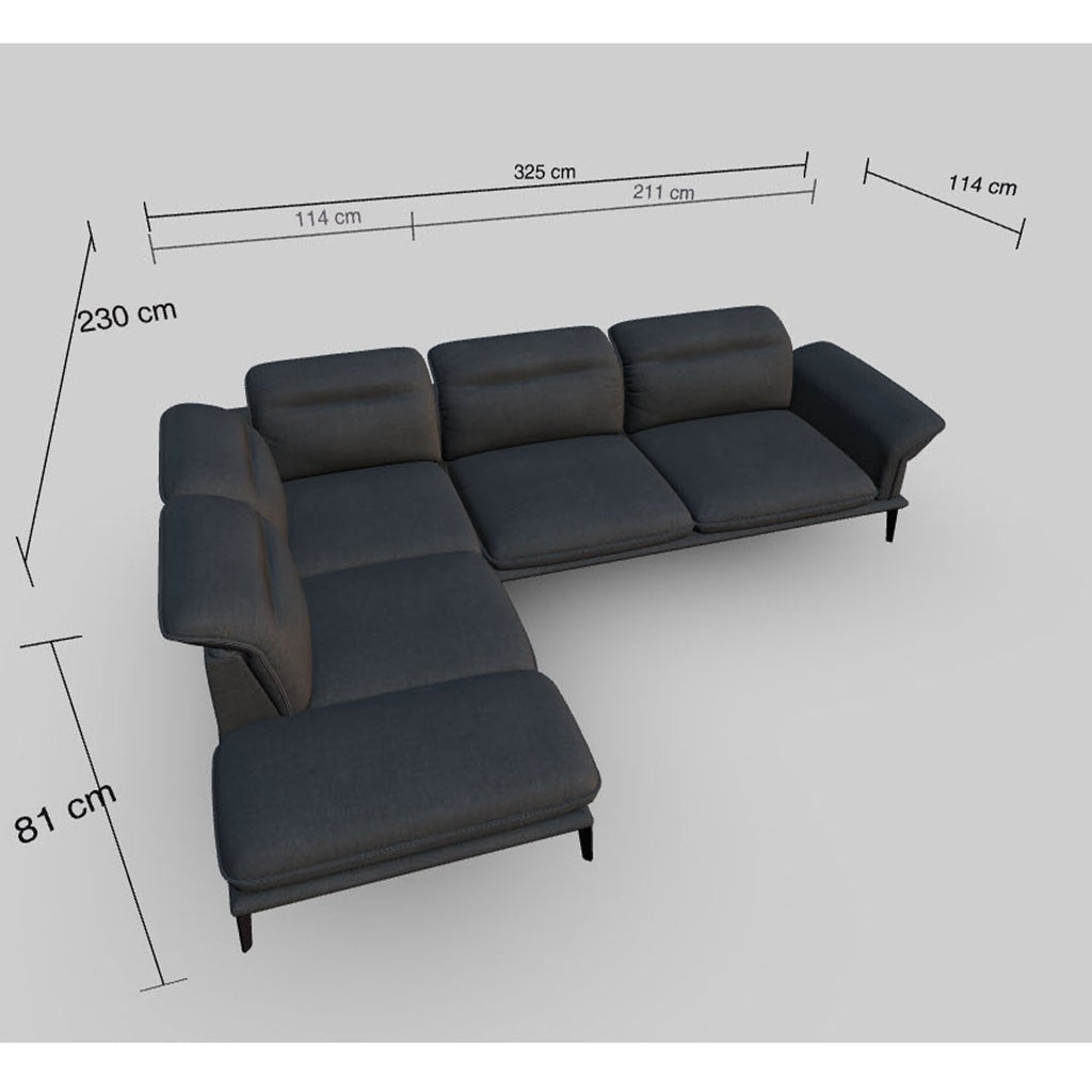 Ecksofa 24600 Sherry in Stoff V39 schwarz