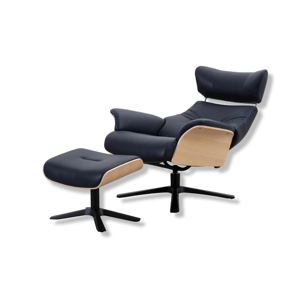 Fernsehsessel Air in Leder Sauvage dark blue – Ansicht 4