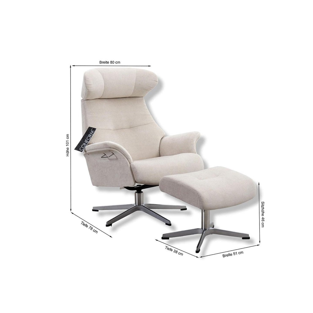 Fernsehsessel Air in Stoff Velvety light beige – Ansicht 7