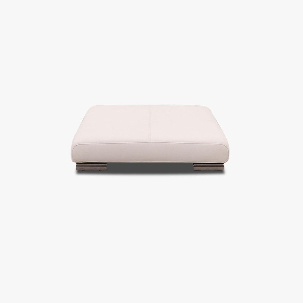 Hocker in Leder weiss