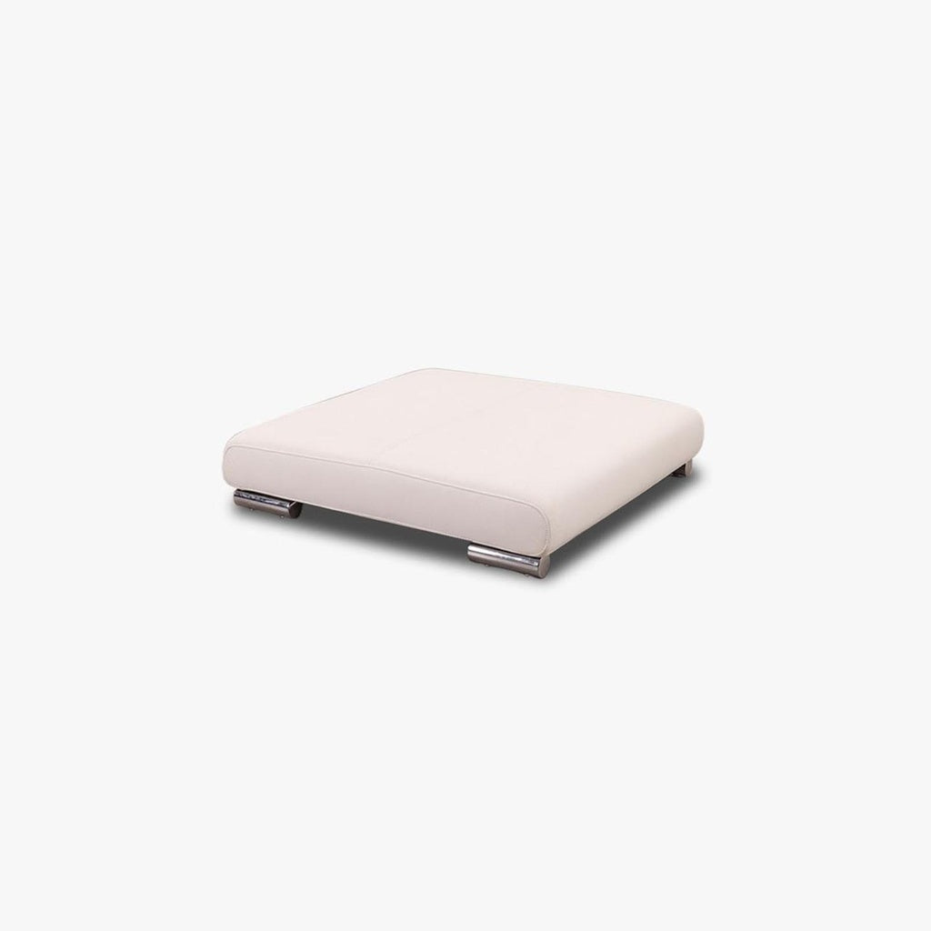 Hocker in Leder weiss