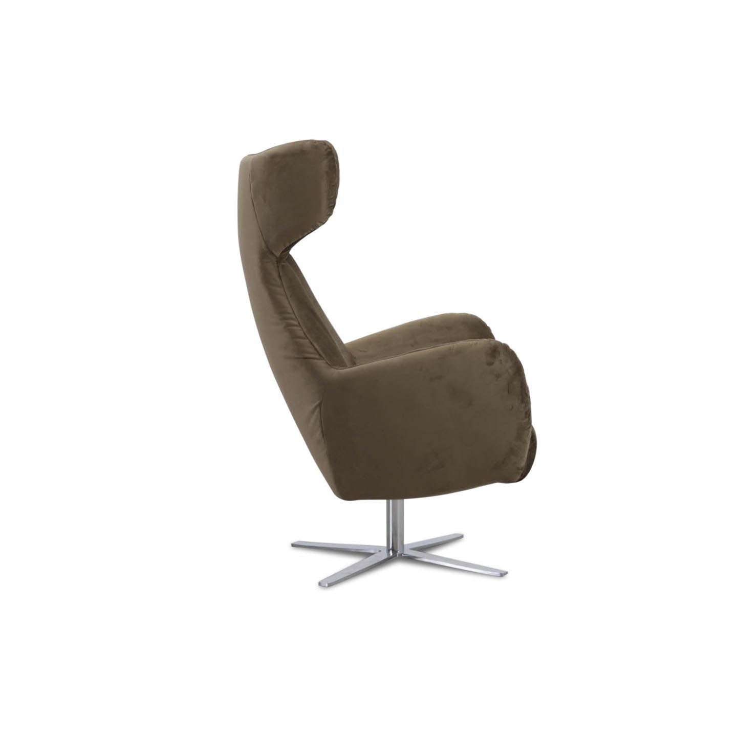 Ohrensessel COOPER in Stoff Velvet olive