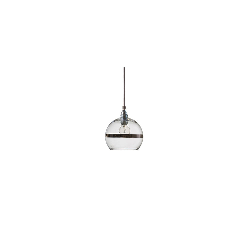 Pendelleuchte Ø15,5cm ROWAN Stripe Glas platinum