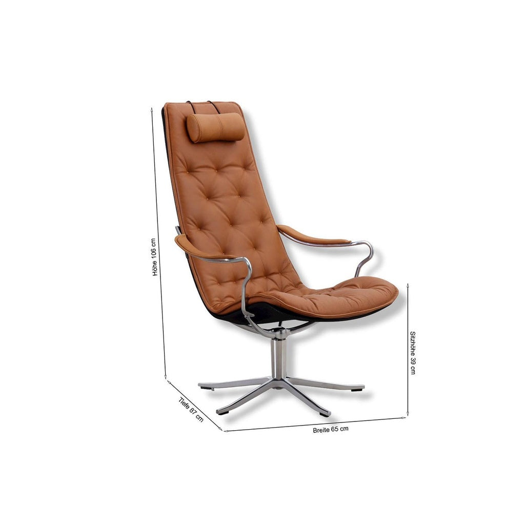 Sessel Bravo in Leder Jesolo cognac – Ansicht 7