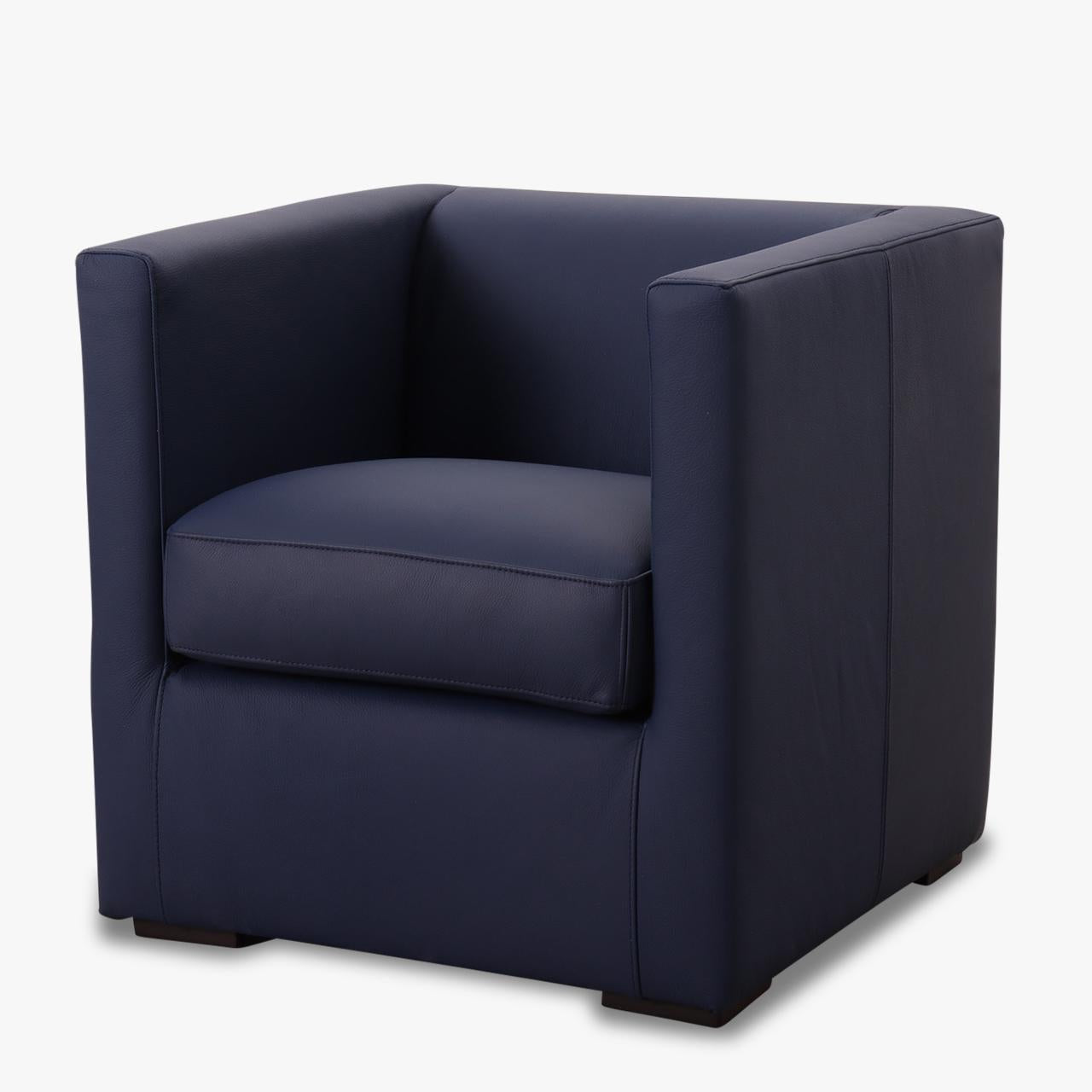 Sessel LINO in Leder Toledo cobalt