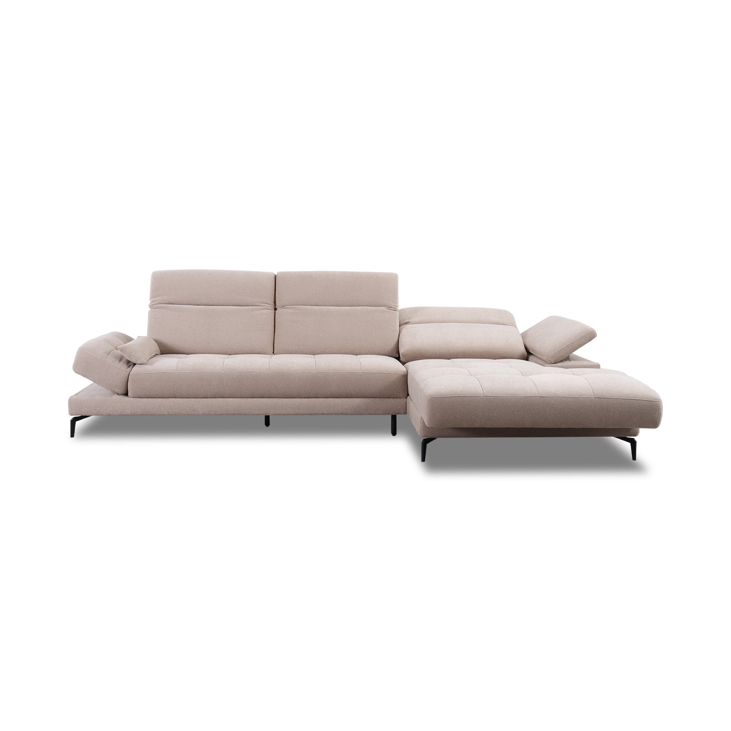 Sitzdesign Ecksofa KF8335 in Stoff mit Verstellung motorischer Liegeposition