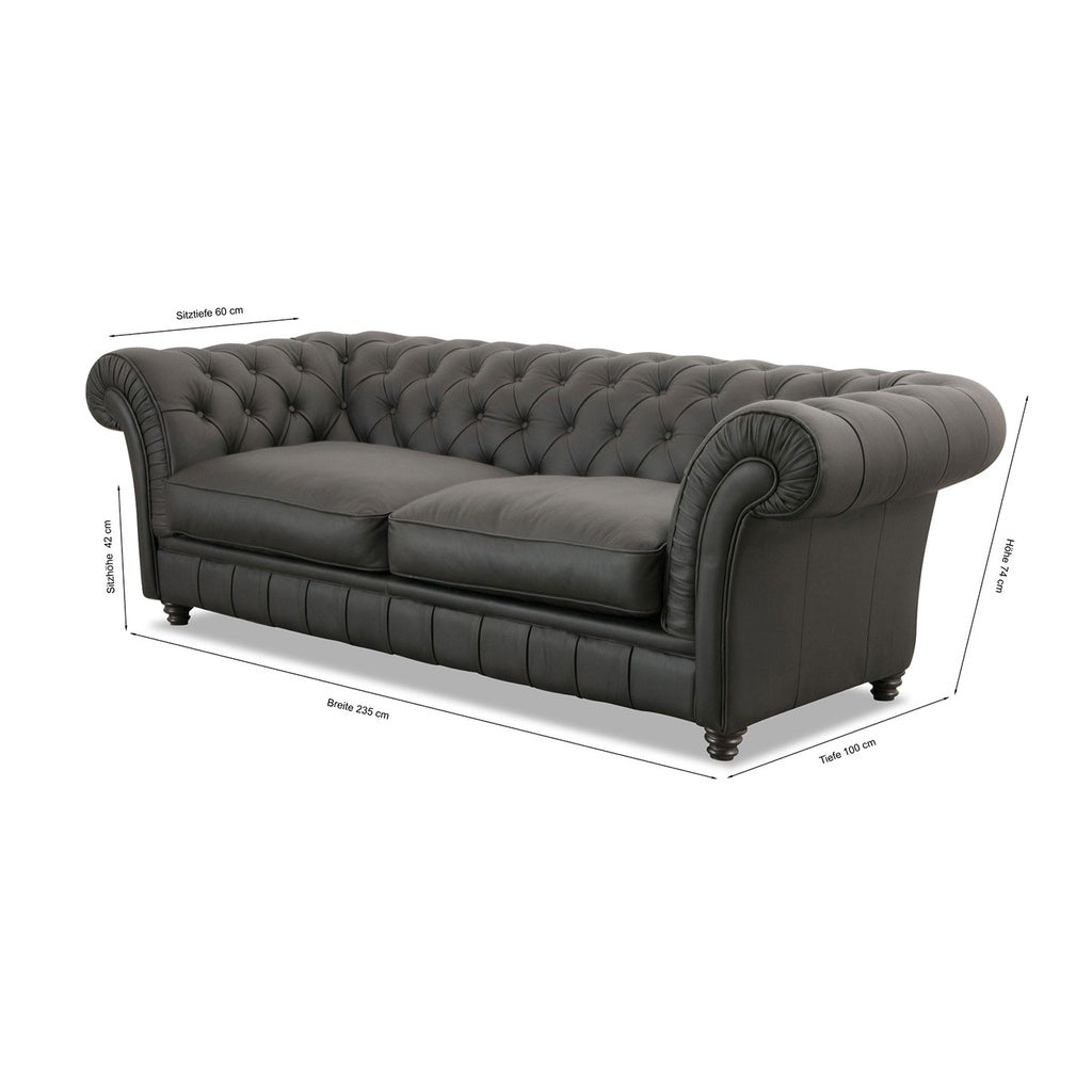 Sofa Chester in Leder Rancho moro – Ansicht 8