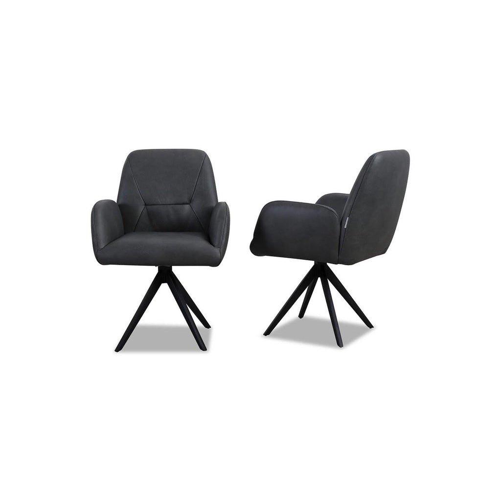Willi Schillig OLE 11620 Stuhl in Leder Z75 anthracite – Ansicht 4