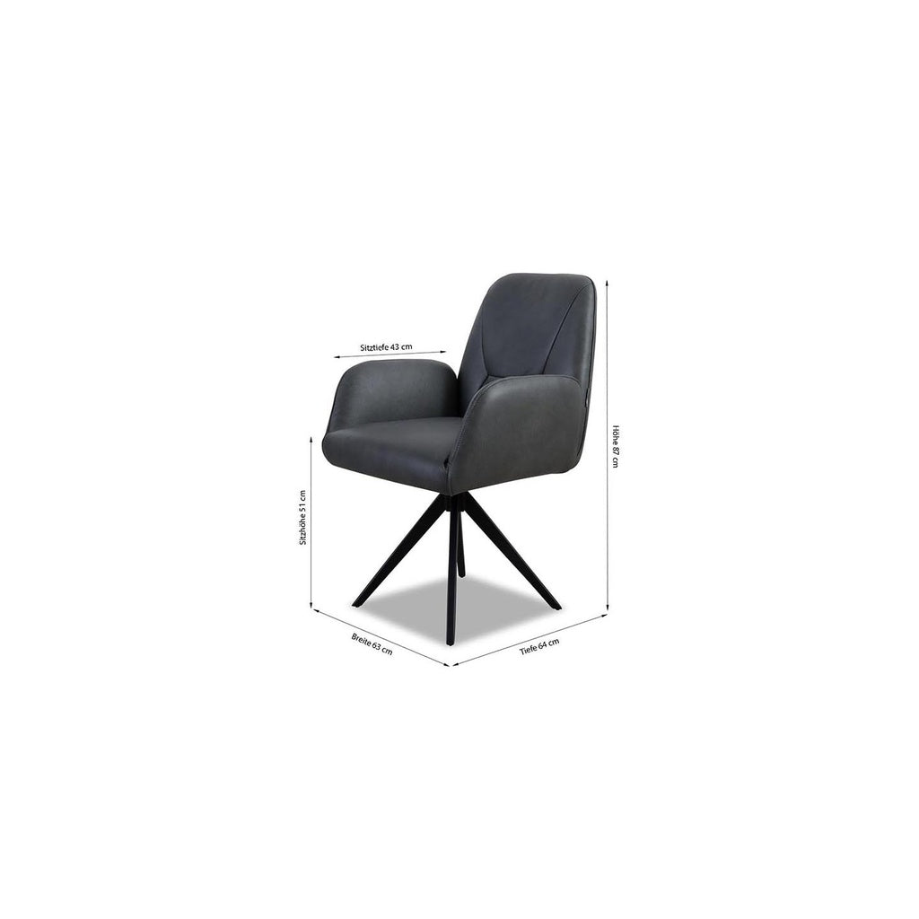 Willi Schillig OLE 11620 Stuhl in Leder Z75 anthracite – Ansicht 7