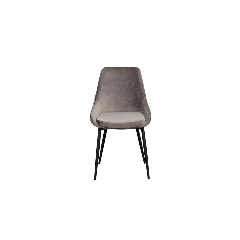 Stuhl Sierra 2er Set in Stoff Velvet grau