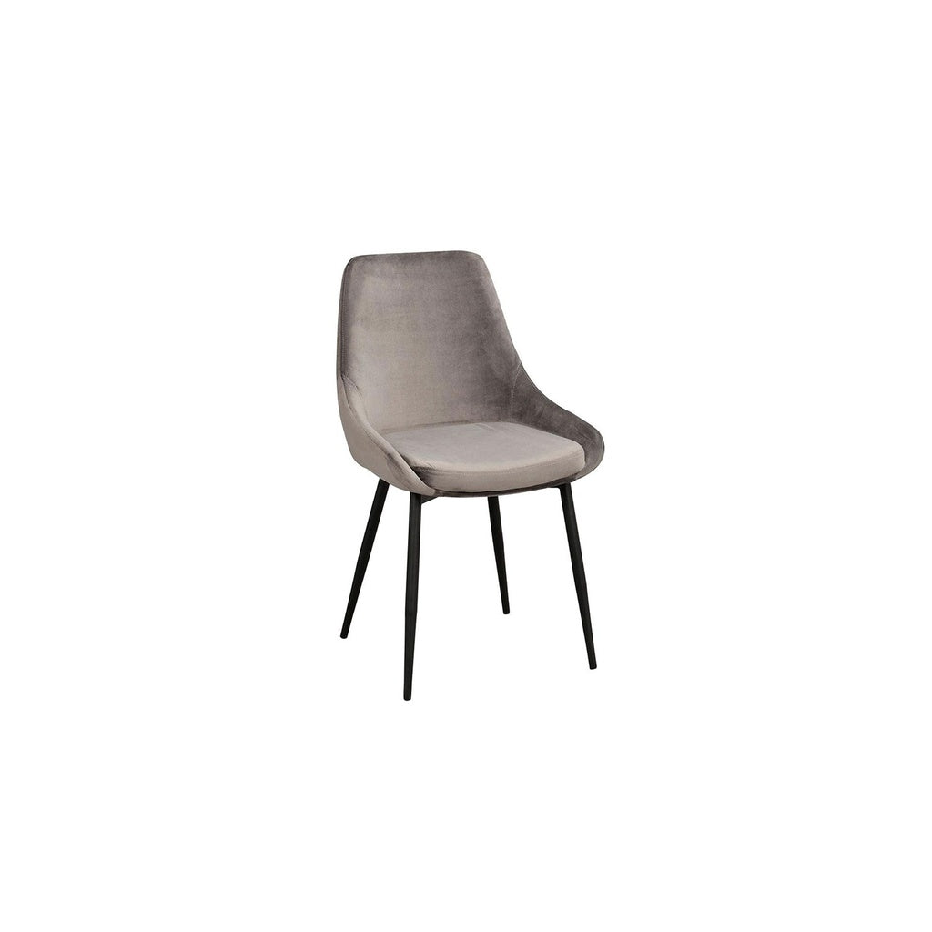Stuhl Sierra 2er Set in Stoff Velvet grau