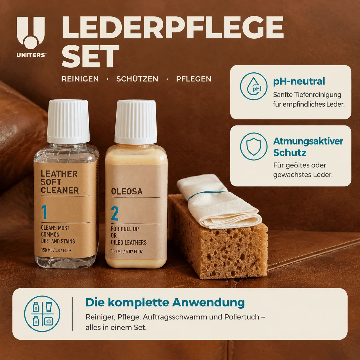 Uniters / Uniters Oleosa Pflegeset Leather Care Set 2x150ml