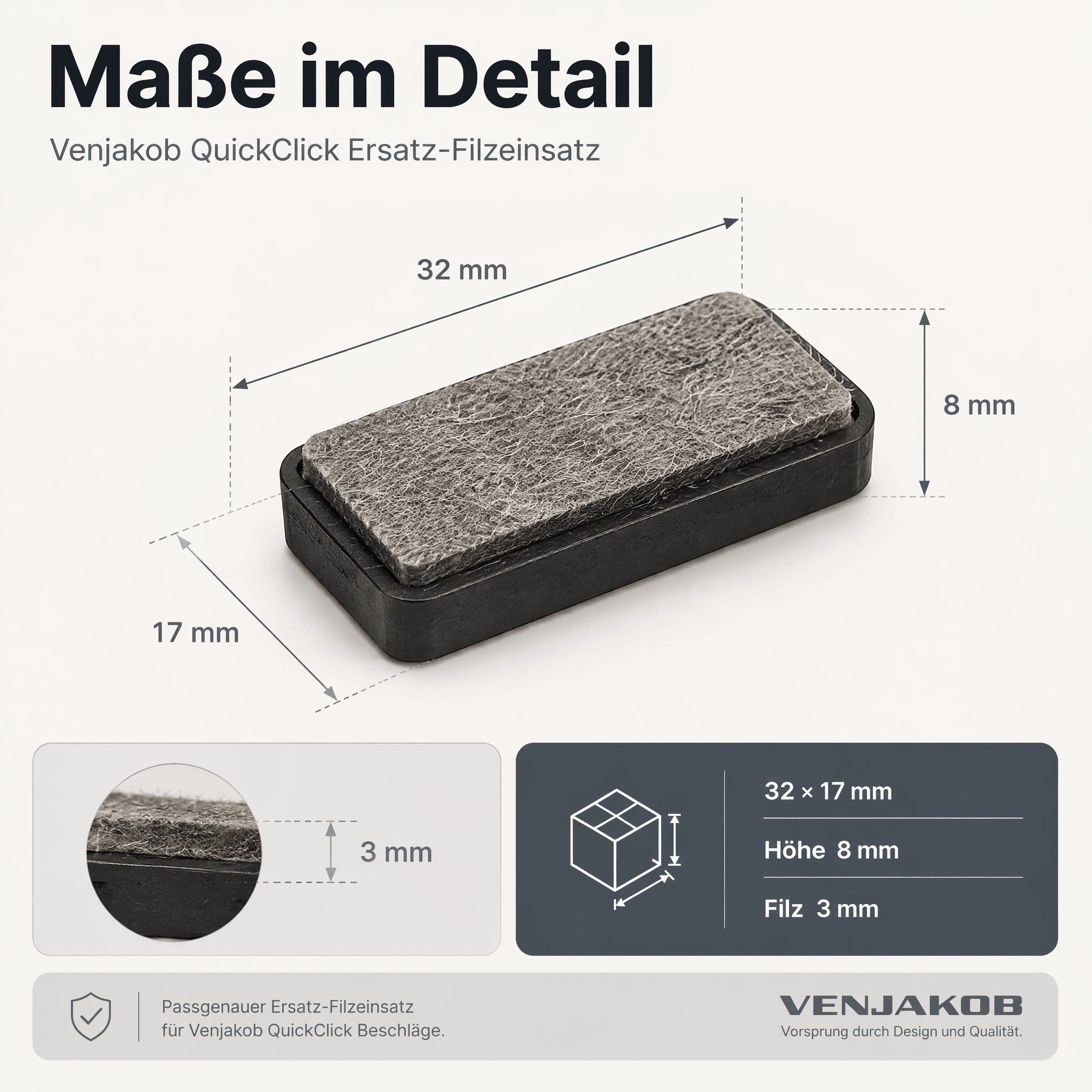 Venjakob Filzgleiter/ Filzeinsatz 4er Set Zubehör 9999-4422 – Ansicht 2