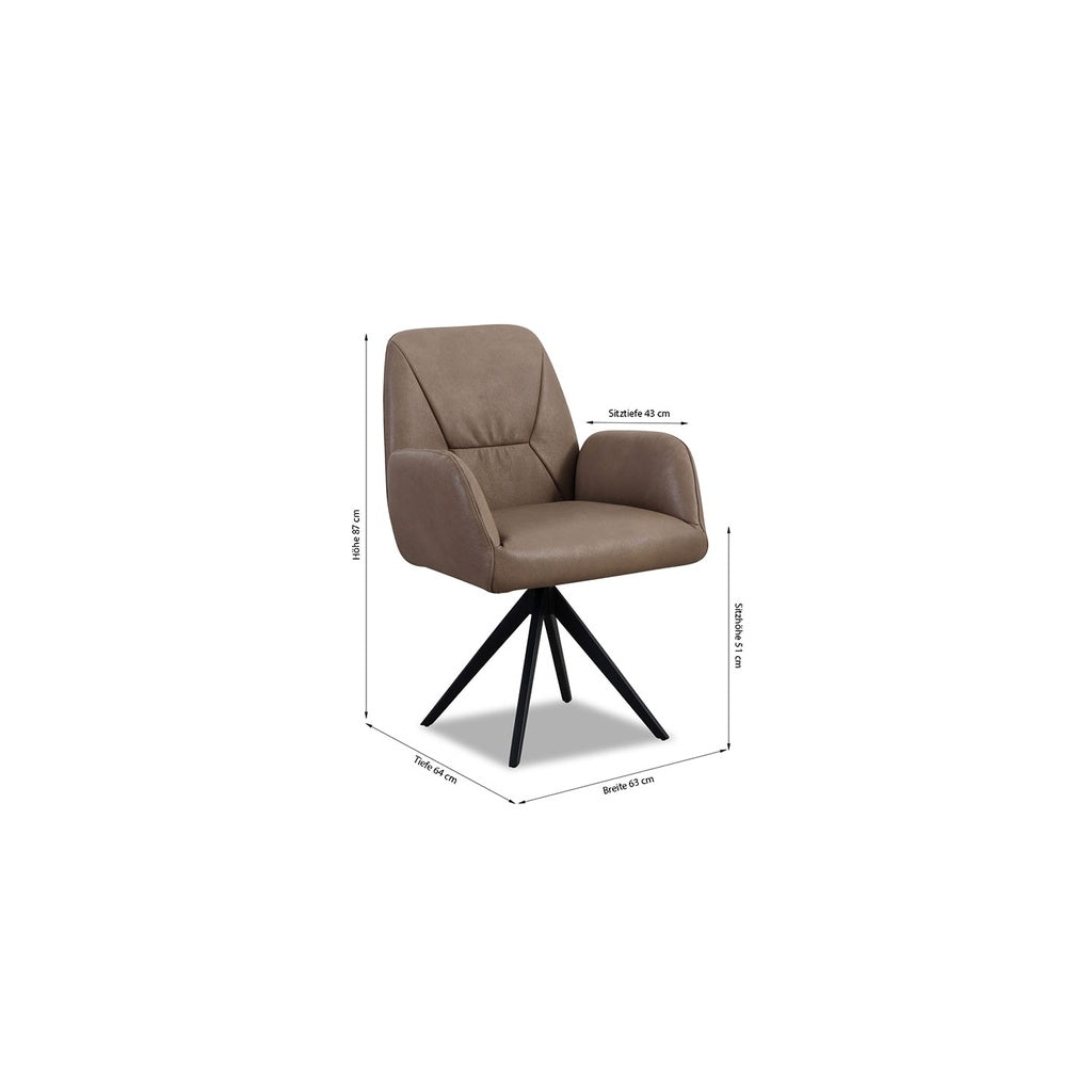 Willi Schillig OLE 11620 Drehstuhl in Dickleder Z75 sand – Ansicht 7