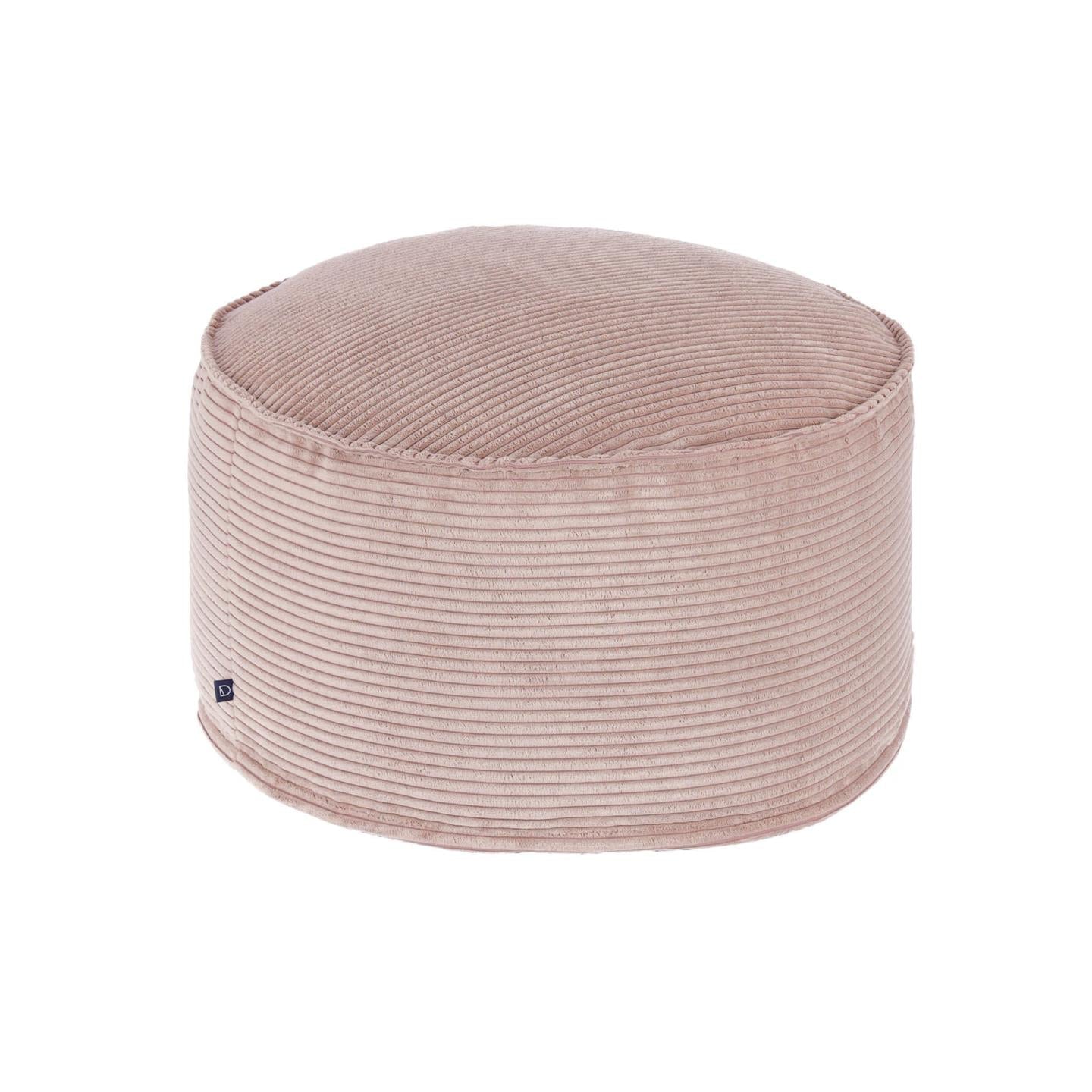 Wilma großer Pouf breiter Cord grau Ø 60 cm