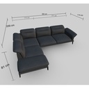 Willi Schillig 24600 Ecksofa Sherry in Stoff V39 schwarz