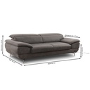 Willi Schillig Sofa 21105 exklusiv HOYA in Leder Z69 anthrazit