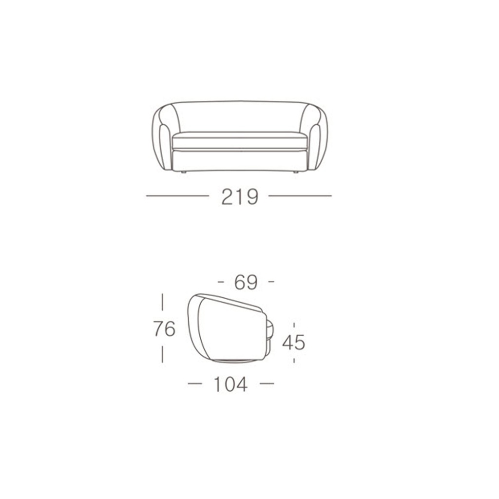 Sitzdesign Sofa ELIOT in Stoff