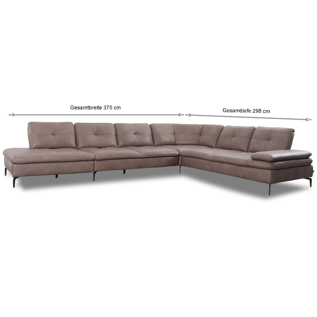 Willi Schillig 16544 exklusiv Ecksofa VALENTINO in Leder Z75 sand