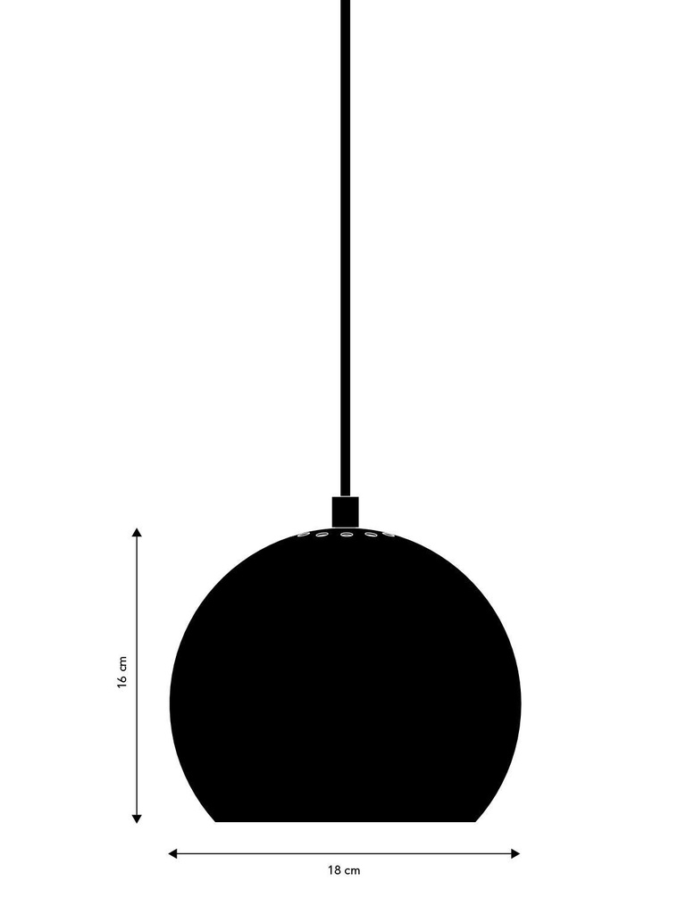 Frandsen Pendellampe BALL Ø 18cm schwarz chrom