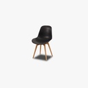 Actona Stuhl in Kunststoff schwarz mit Holzgestell